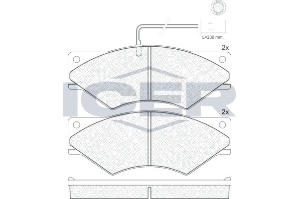 Stabdžių trinkelių rinkinys, diskinis stabdys ICER 140965