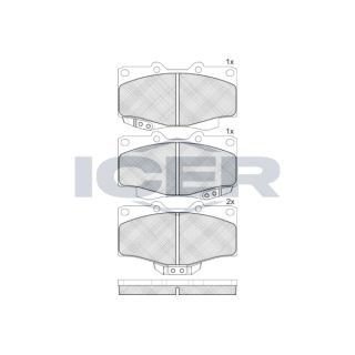 Stabdžių trinkelių rinkinys, diskinis stabdys ICER 141007
