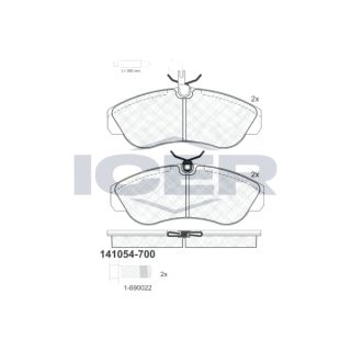 Stabdžių trinkelių rinkinys, diskinis stabdys ICER 141054-700