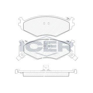 Stabdžių trinkelių rinkinys, diskinis stabdys ICER 141056-205
