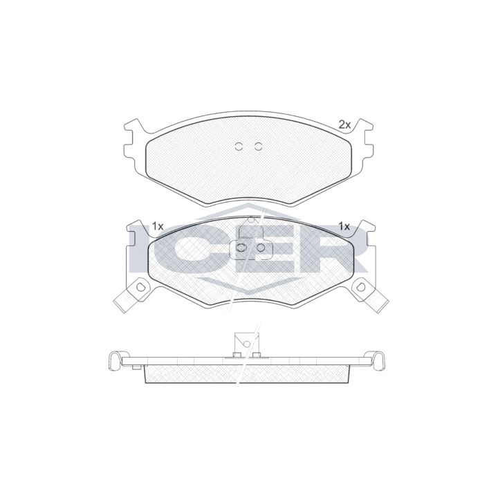 Stabdžių trinkelių rinkinys, diskinis stabdys ICER 141056-205