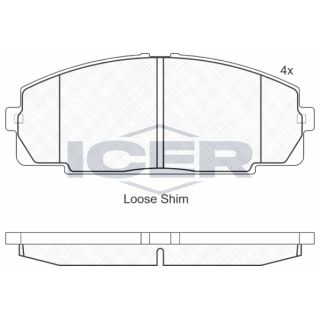 Stabdžių trinkelių rinkinys, diskinis stabdys ICER 141170