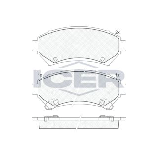 Stabdžių trinkelių rinkinys, diskinis stabdys ICER 141182