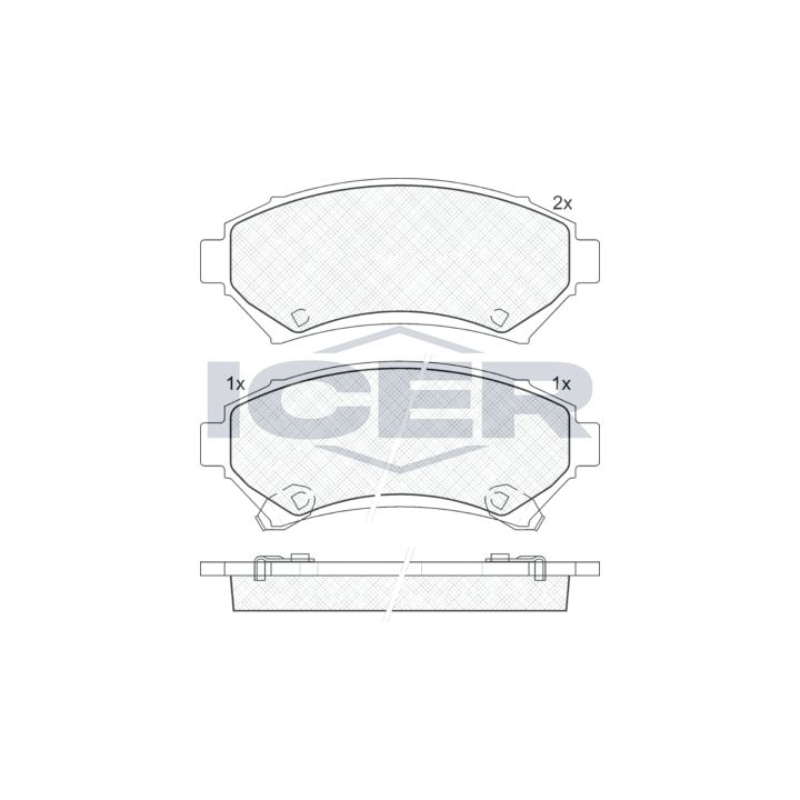 Stabdžių trinkelių rinkinys, diskinis stabdys ICER 141182
