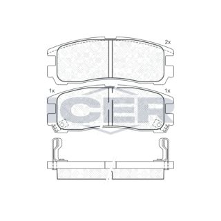 Stabdžių trinkelių rinkinys, diskinis stabdys ICER 141192