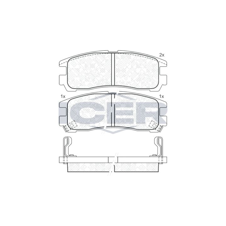 Stabdžių trinkelių rinkinys, diskinis stabdys ICER 141192