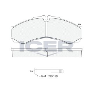 Stabdžių trinkelių rinkinys, diskinis stabdys ICER 141208