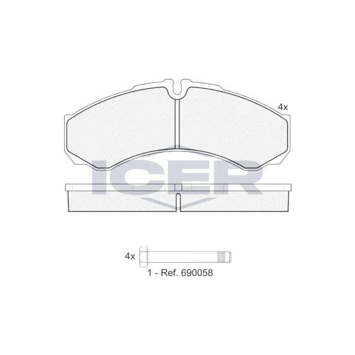 Stabdžių trinkelių rinkinys, diskinis stabdys ICER 141208
