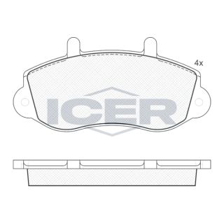 Stabdžių trinkelių rinkinys, diskinis stabdys ICER 141219