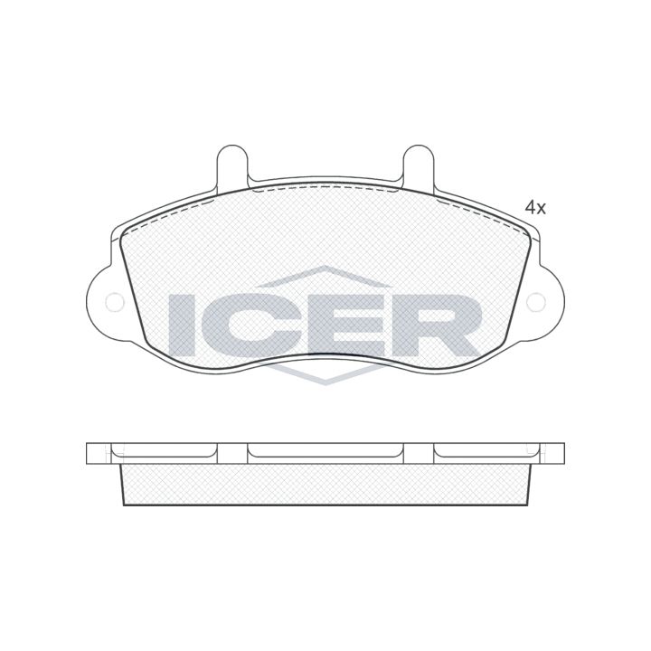 Stabdžių trinkelių rinkinys, diskinis stabdys ICER 141219