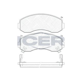 Stabdžių trinkelių rinkinys, diskinis stabdys ICER 141224