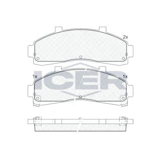 Stabdžių trinkelių rinkinys, diskinis stabdys ICER 141228