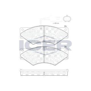 Stabdžių trinkelių rinkinys, diskinis stabdys ICER 141328