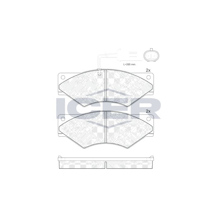 Stabdžių trinkelių rinkinys, diskinis stabdys ICER 141328