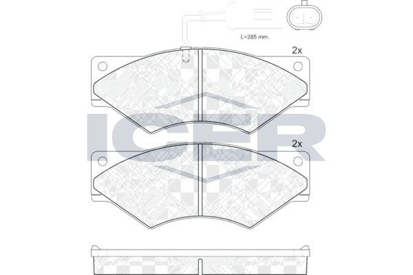 Stabdžių trinkelių rinkinys, diskinis stabdys ICER 141328