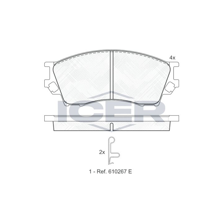 Stabdžių trinkelių rinkinys, diskinis stabdys ICER 141337