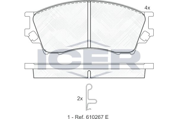 Stabdžių trinkelių rinkinys, diskinis stabdys ICER 141337