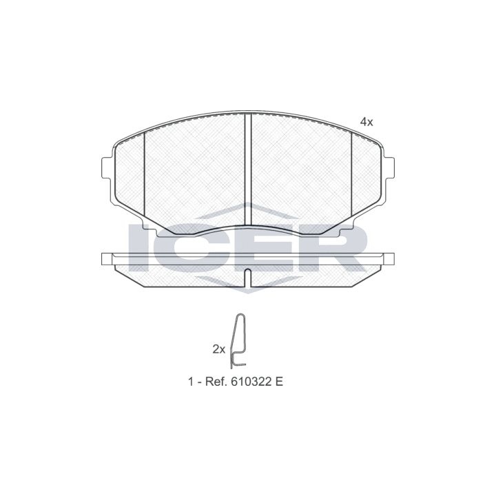 Stabdžių trinkelių rinkinys, diskinis stabdys ICER 141345
