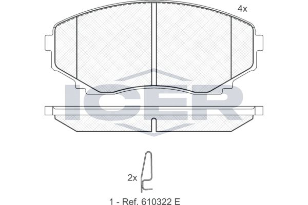 Stabdžių trinkelių rinkinys, diskinis stabdys ICER 141345