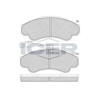 Stabdžių trinkelių rinkinys, diskinis stabdys ICER 141522