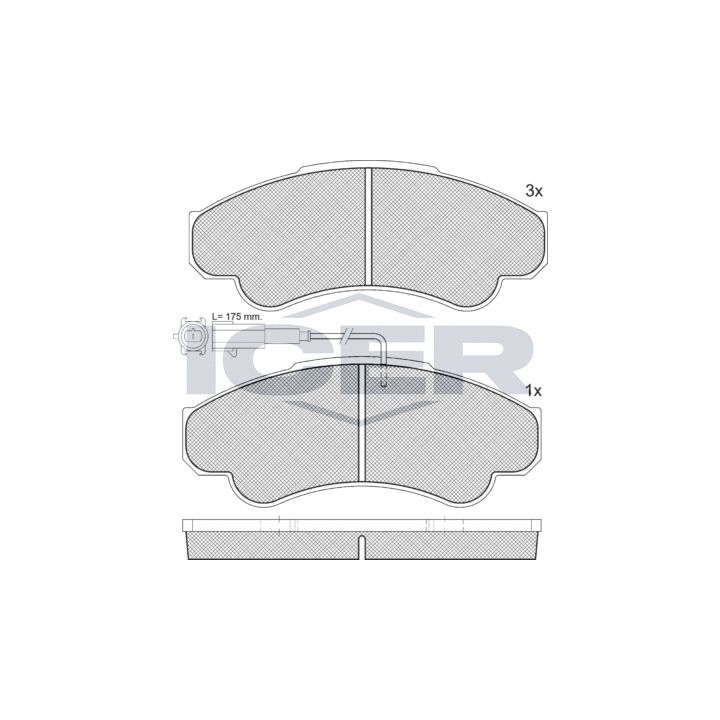 Stabdžių trinkelių rinkinys, diskinis stabdys ICER 141522