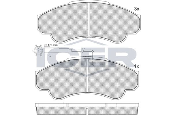 Stabdžių trinkelių rinkinys, diskinis stabdys ICER 141522