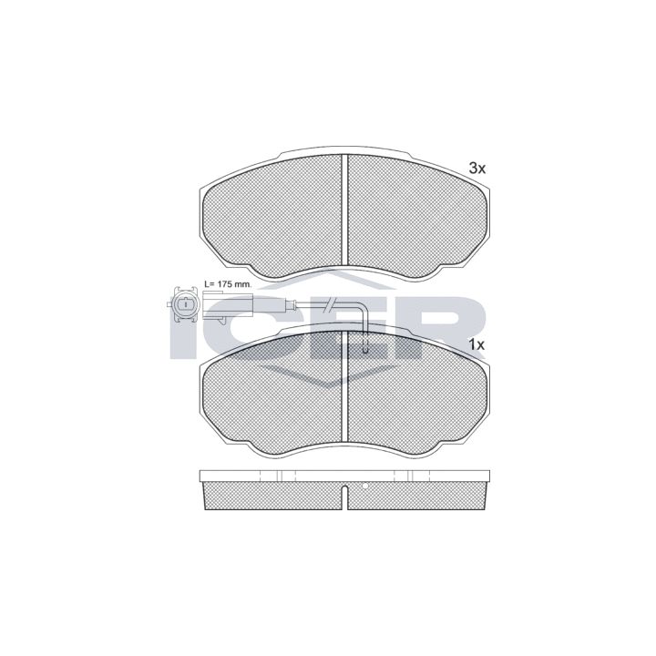 Stabdžių trinkelių rinkinys, diskinis stabdys ICER 141523