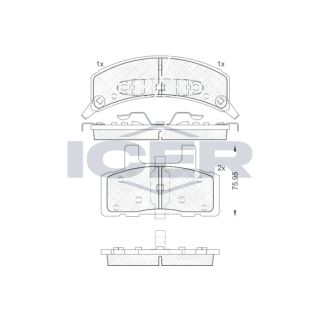 Stabdžių trinkelių rinkinys, diskinis stabdys ICER 141563