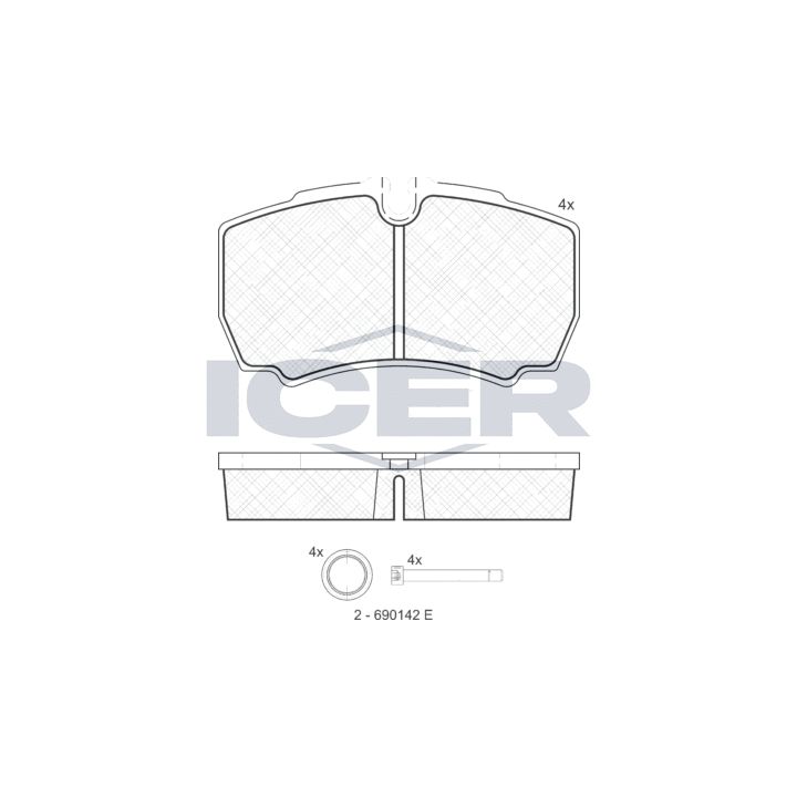 Stabdžių trinkelių rinkinys, diskinis stabdys ICER 151640