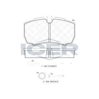Stabdžių trinkelių rinkinys, diskinis stabdys ICER 151640-117