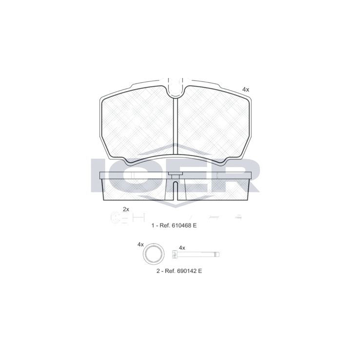 Stabdžių trinkelių rinkinys, diskinis stabdys ICER 151640-117