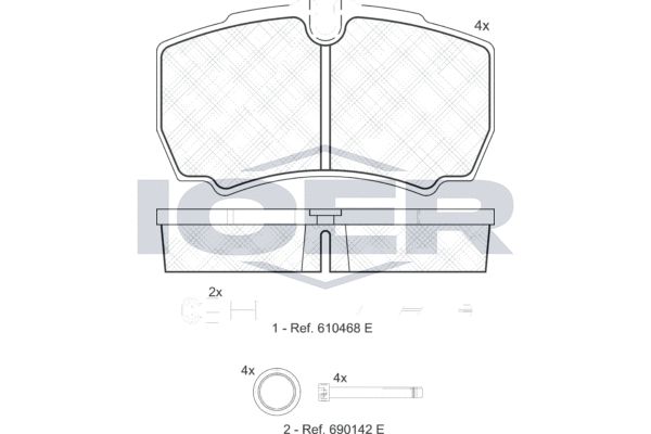Stabdžių trinkelių rinkinys, diskinis stabdys ICER 151640-117