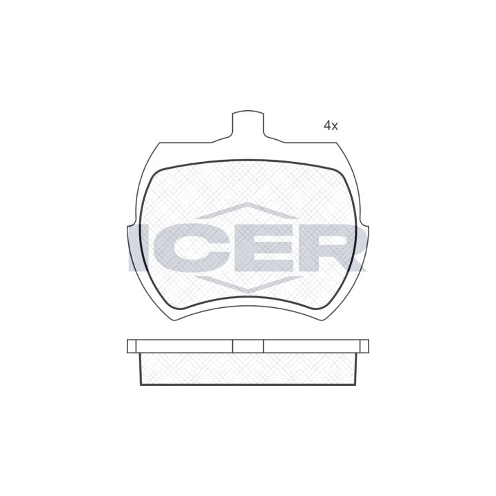 Stabdžių trinkelių rinkinys, diskinis stabdys ICER 180002