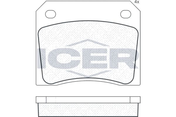 Stabdžių trinkelių rinkinys, diskinis stabdys ICER 180036
