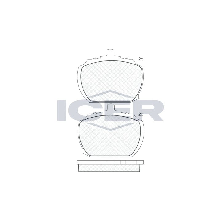 Stabdžių trinkelių rinkinys, diskinis stabdys ICER 180092