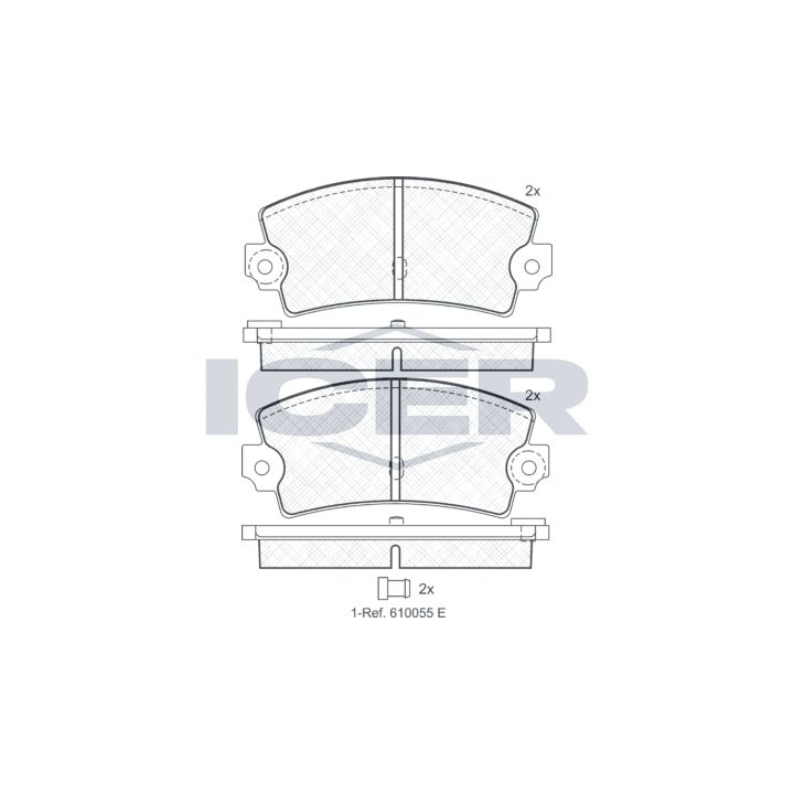 Stabdžių trinkelių rinkinys, diskinis stabdys ICER 180098