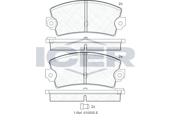 Stabdžių trinkelių rinkinys, diskinis stabdys ICER 180098