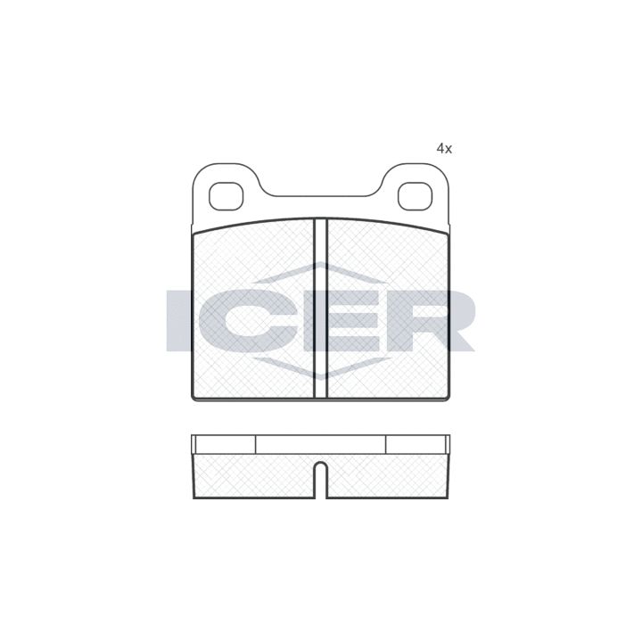 Stabdžių trinkelių rinkinys, diskinis stabdys ICER 180162