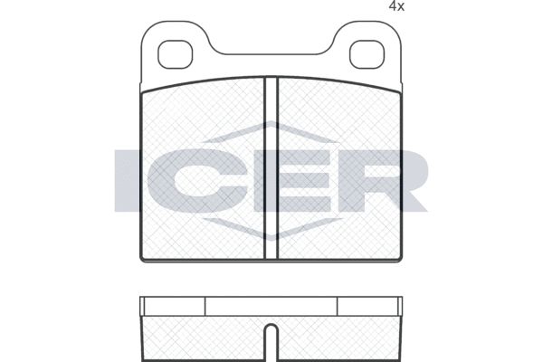 Stabdžių trinkelių rinkinys, diskinis stabdys ICER 180162
