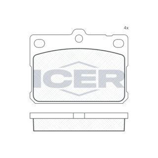 Stabdžių trinkelių rinkinys, diskinis stabdys ICER 180164