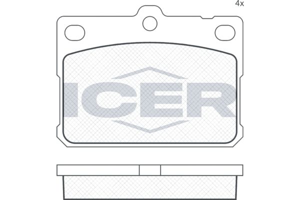 Stabdžių trinkelių rinkinys, diskinis stabdys ICER 180164