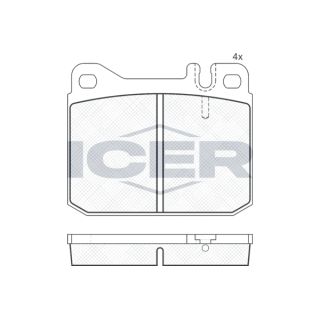 Stabdžių trinkelių rinkinys, diskinis stabdys ICER 180197