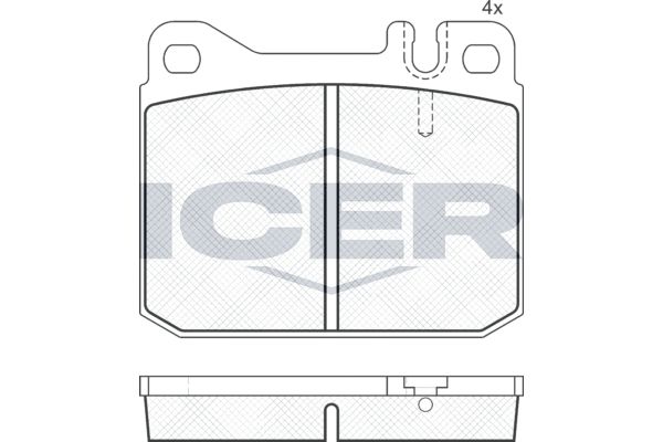 Stabdžių trinkelių rinkinys, diskinis stabdys ICER 180197