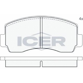 Stabdžių trinkelių rinkinys, diskinis stabdys ICER 180207