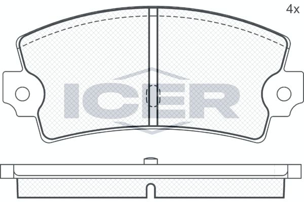 Stabdžių trinkelių rinkinys, diskinis stabdys ICER 180218