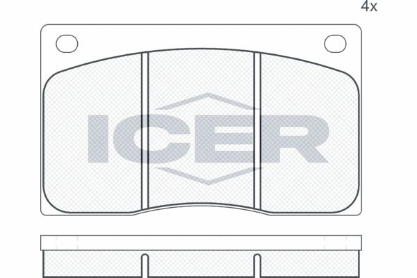 Stabdžių trinkelių rinkinys, diskinis stabdys ICER 180234