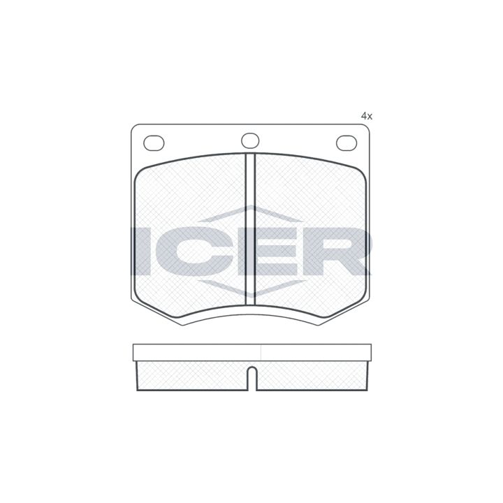 Stabdžių trinkelių rinkinys, diskinis stabdys ICER 180255