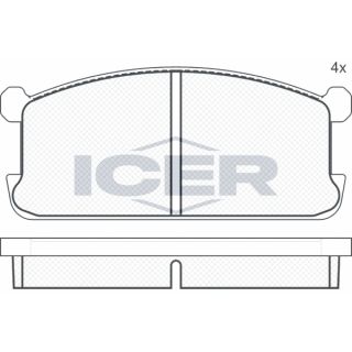 Stabdžių trinkelių rinkinys, diskinis stabdys ICER 180286
