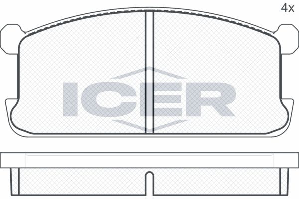 Stabdžių trinkelių rinkinys, diskinis stabdys ICER 180286
