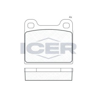 Stabdžių trinkelių rinkinys, diskinis stabdys ICER 180386